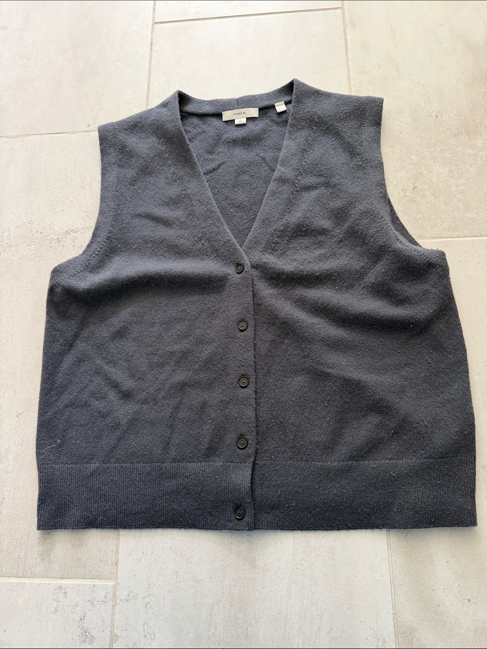 Vince Charcoal cashmere Crewneck Knit Vest
